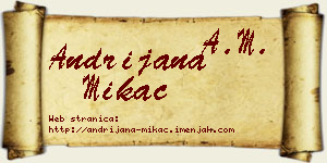 Andrijana Mikać vizit kartica